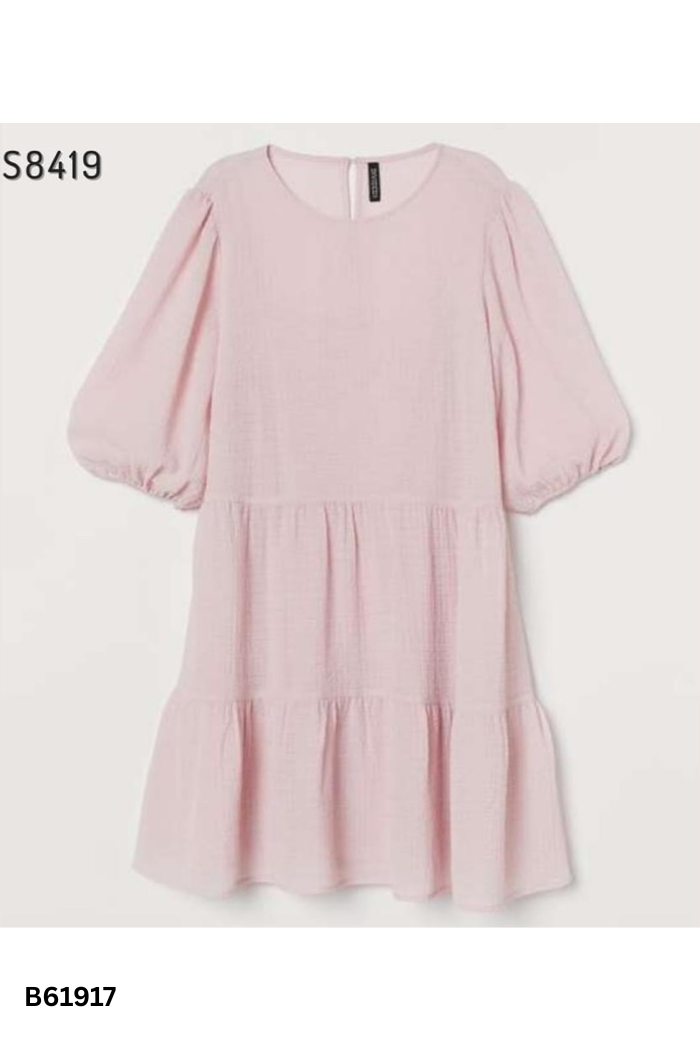 Váy baby doll HM hồng nhăn