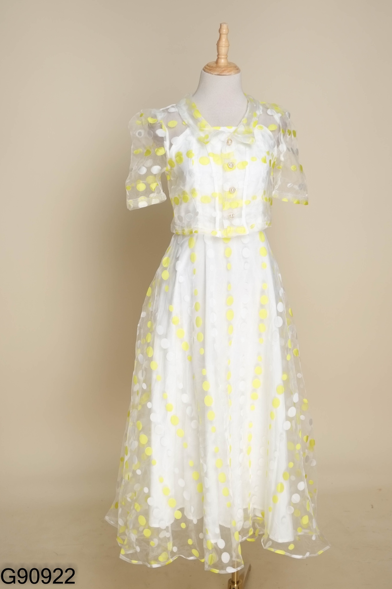 NEWTAG Set LEO'S WEARNING voan chấm bi áo + váy