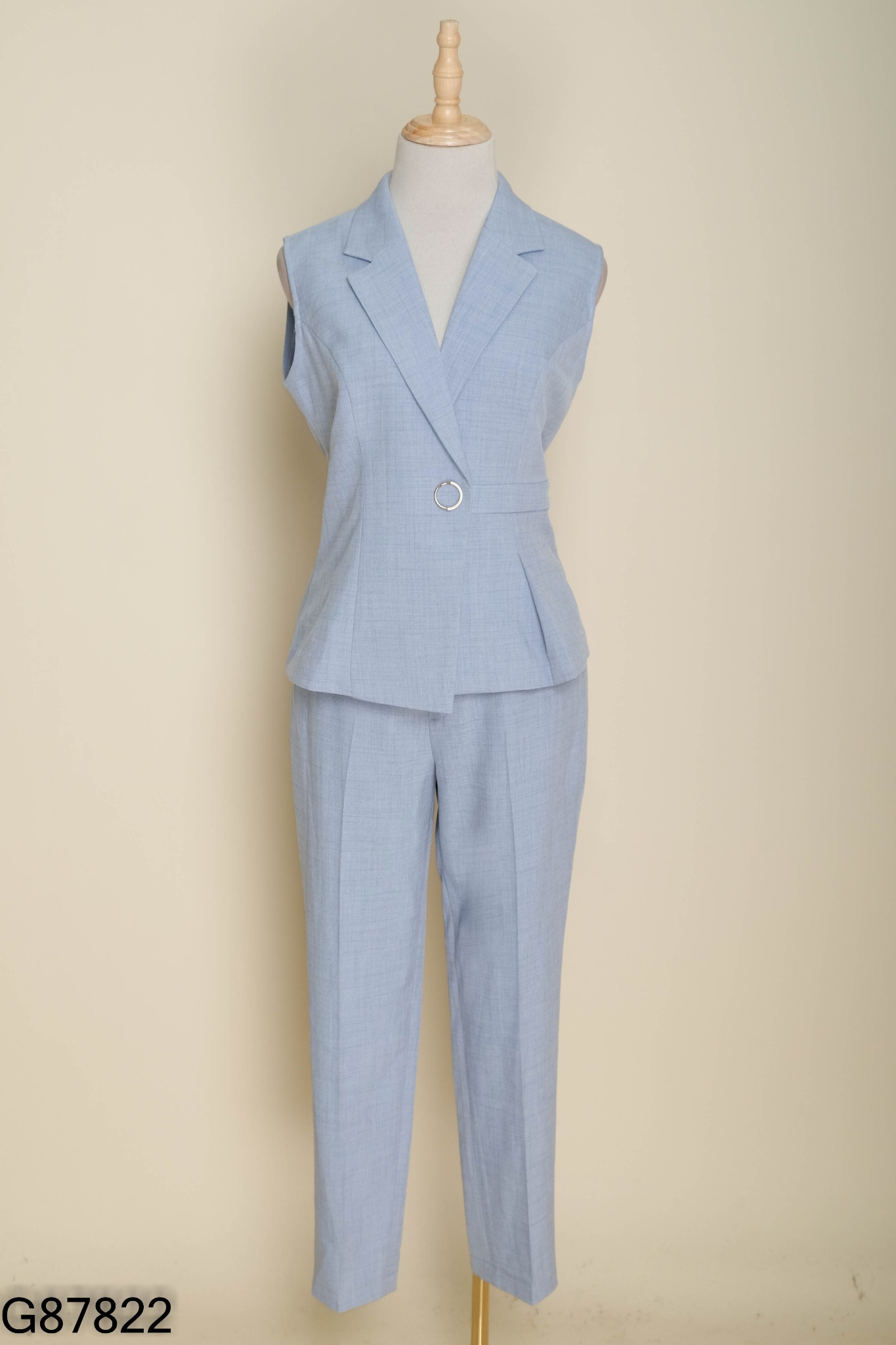 Set Áo gile xanh cổ vest + quần dài