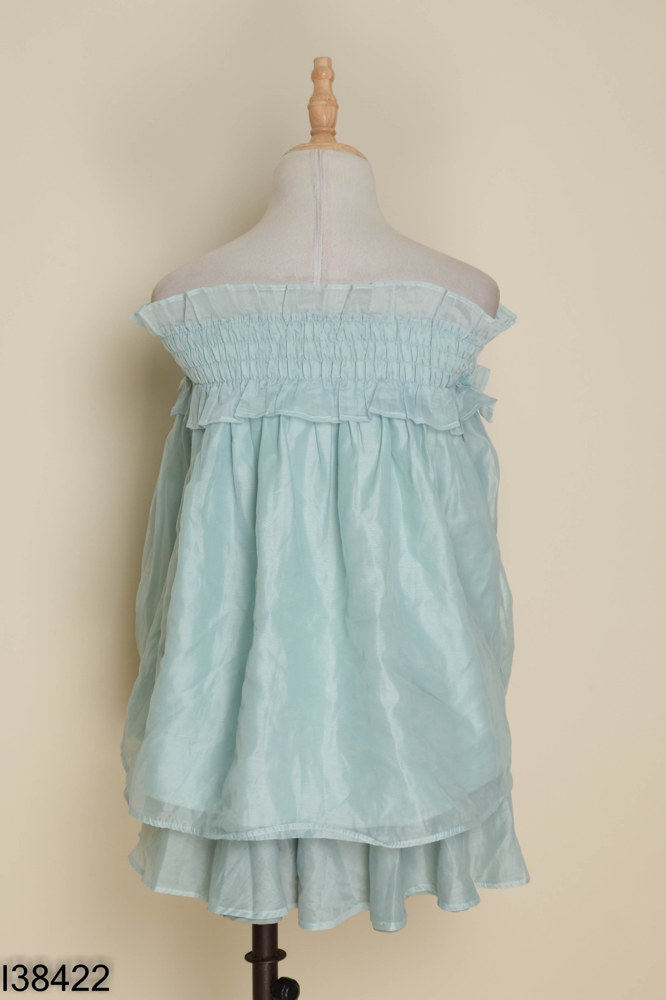 Set Áo trễ vai xanh + quần shorts