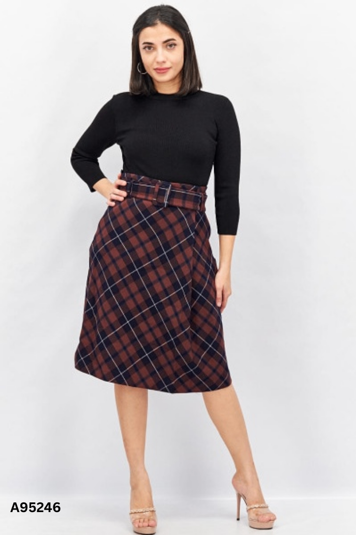 Váy VERO MODA đen phối nâu xanh