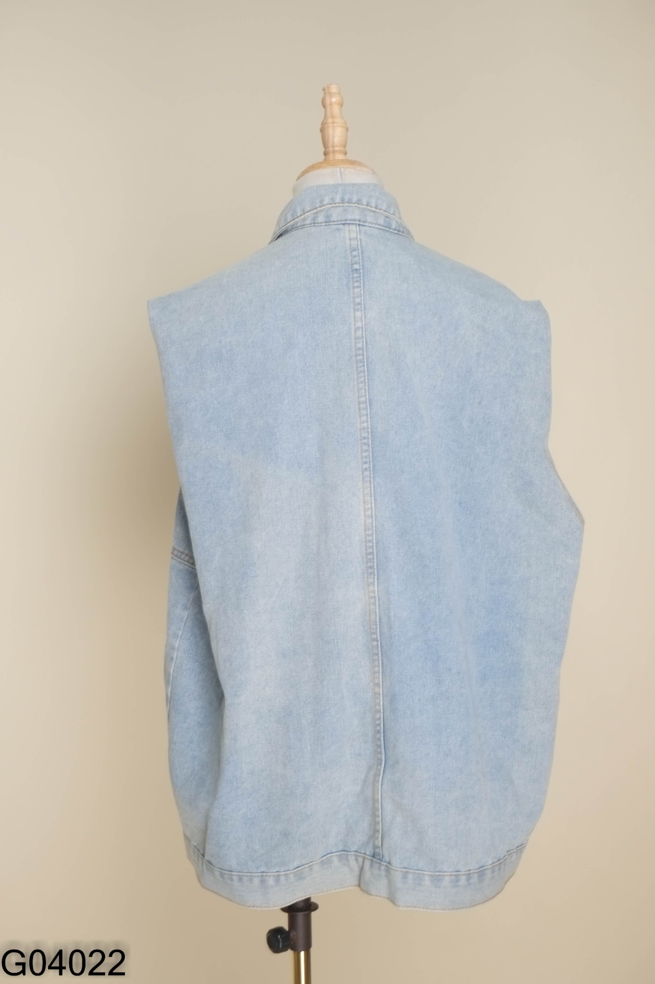 Áo khoác gile jeans xanh