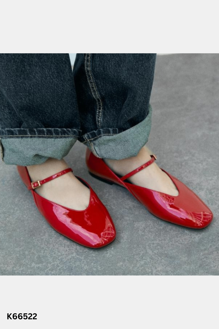 Giày bệt da đỏ (ZARA xuất)