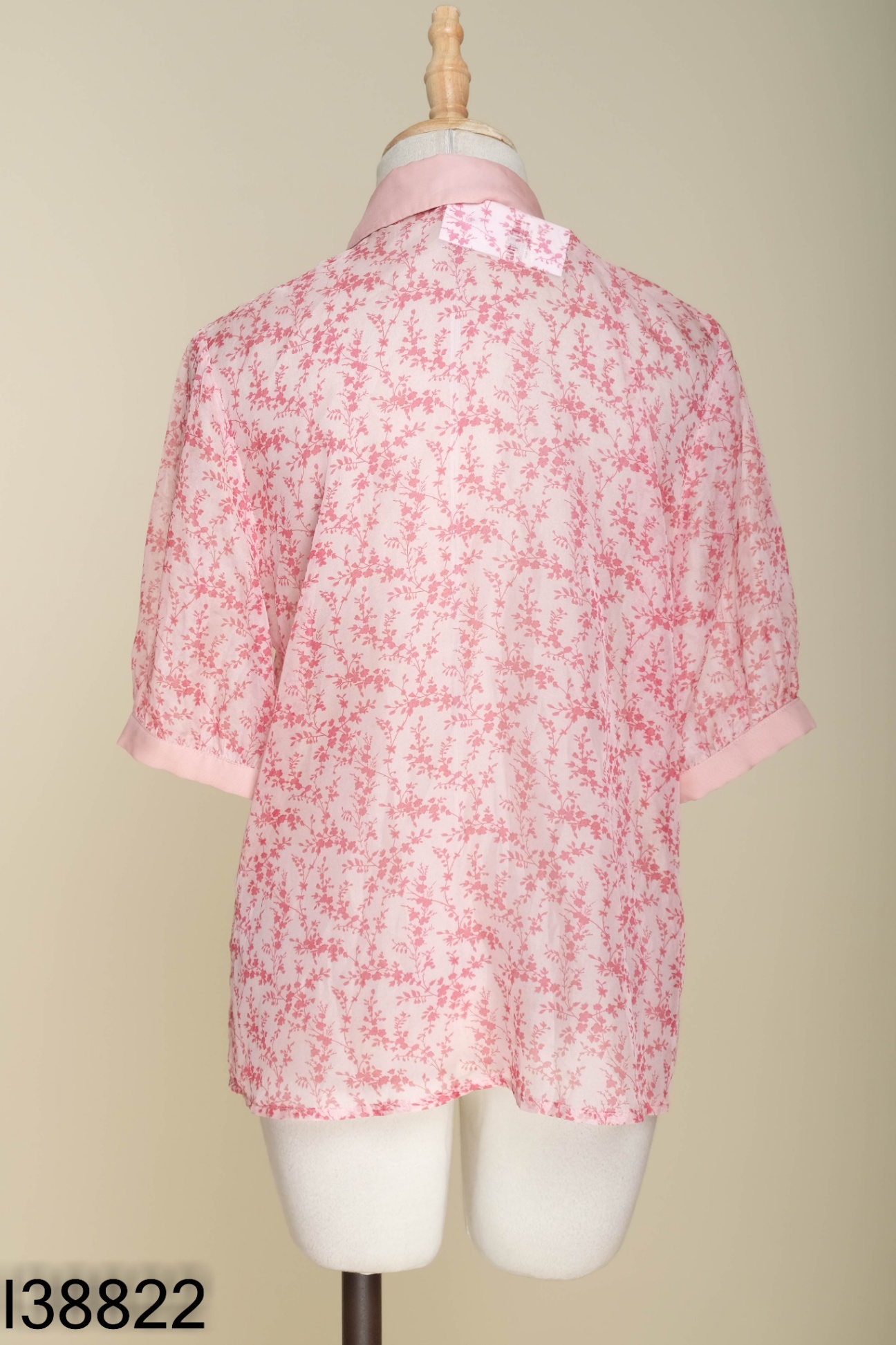 Áo M OUTFIT voan hồng họa tiết