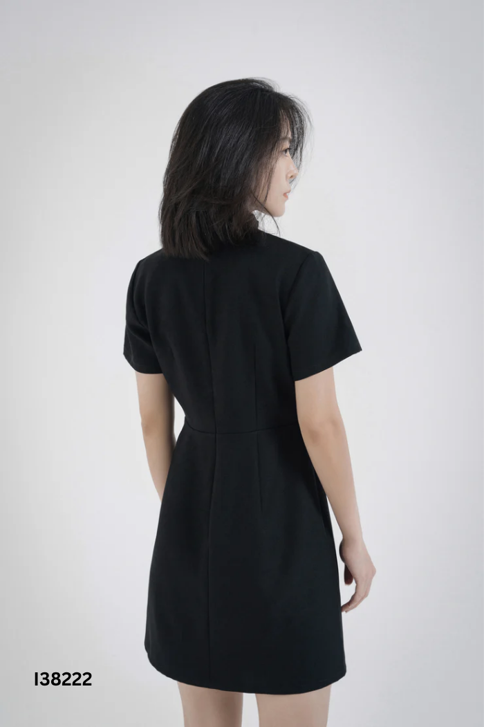 Váy NARCIS đen dúm lệch