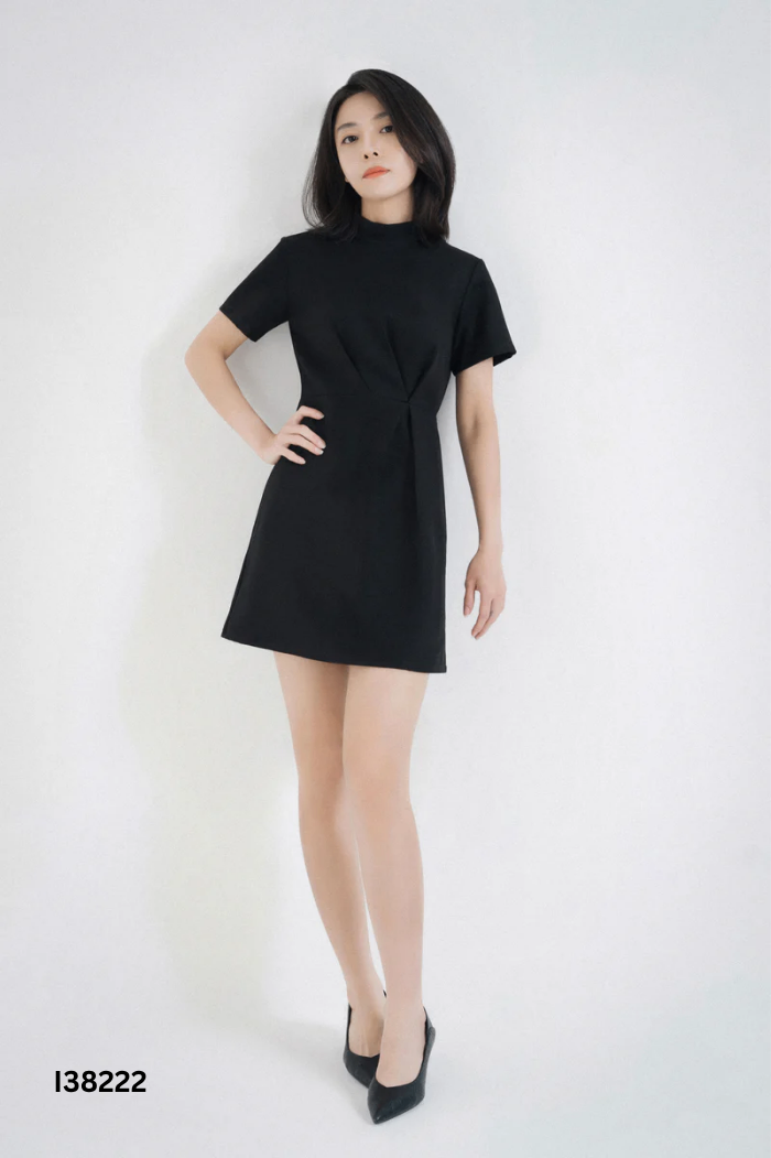 Váy NARCIS đen dúm lệch