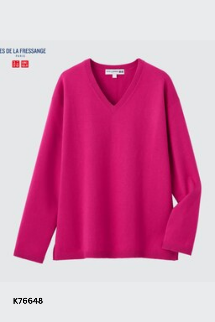 Áo len tím UNIQLO cổ tim