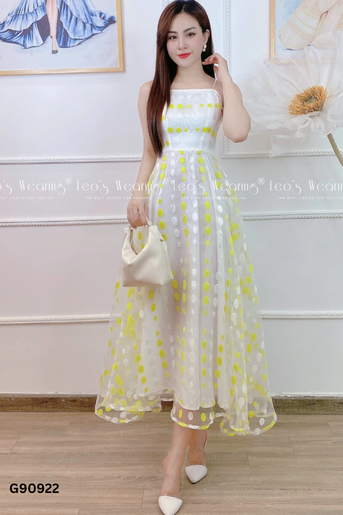 NEWTAG Set LEO'S WEARNING voan chấm bi áo + váy