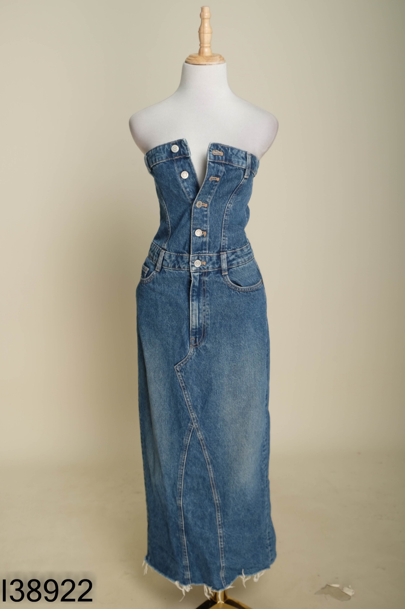 Váy cúp ngực ZARA jeans xanh (XUẤT)