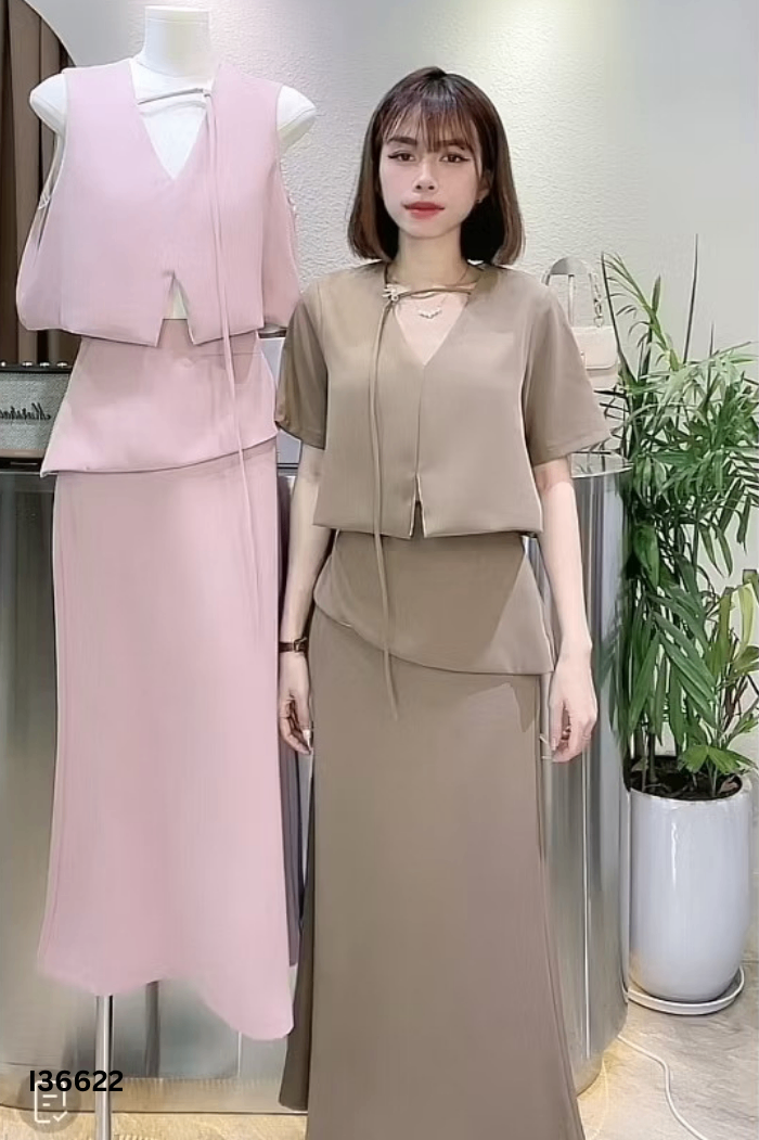 SET Nâu áo + chân váy