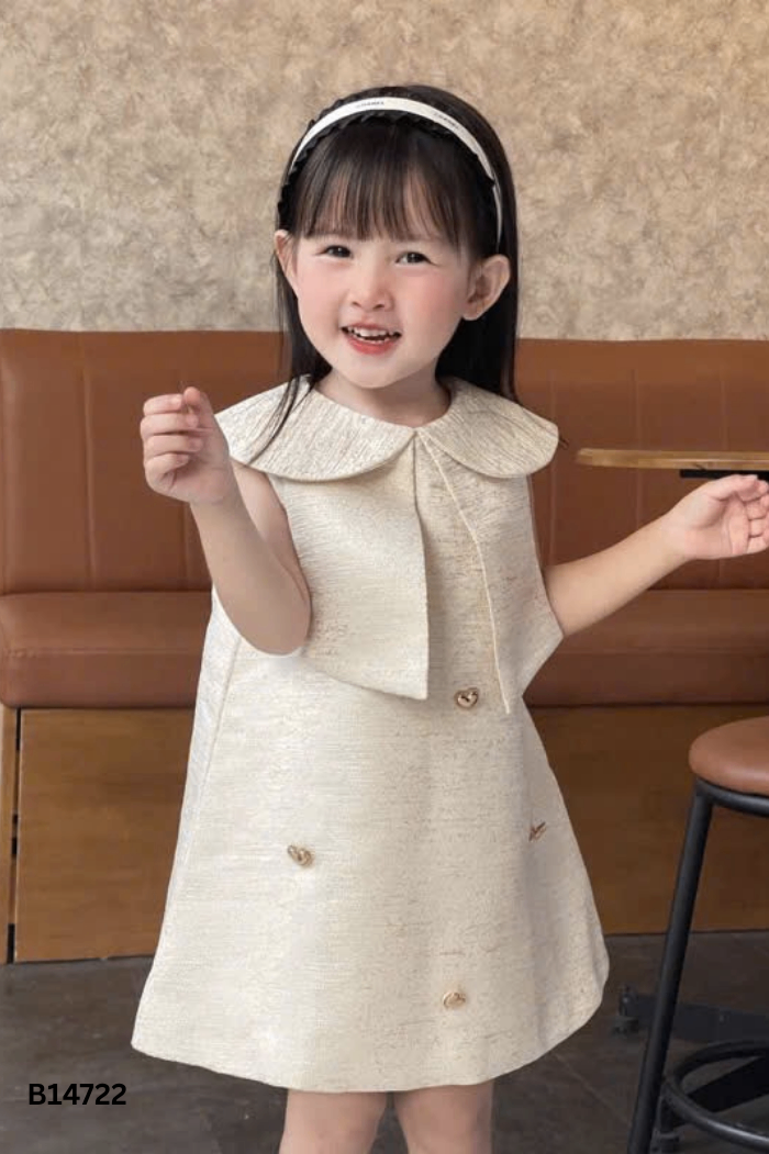 Váy taffta be cổ sen KIDS