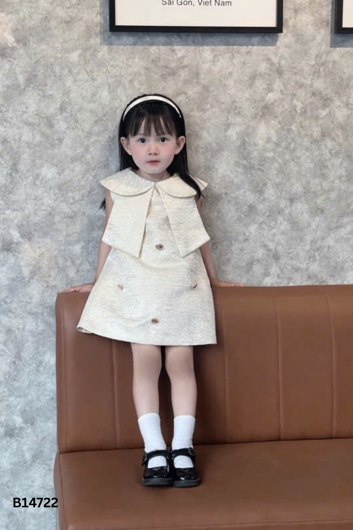 Váy taffta be cổ sen KIDS
