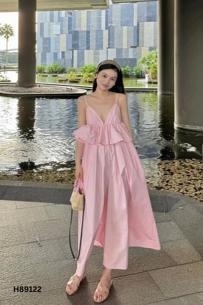 Váy MAISON SHEBYND hồng hai dây