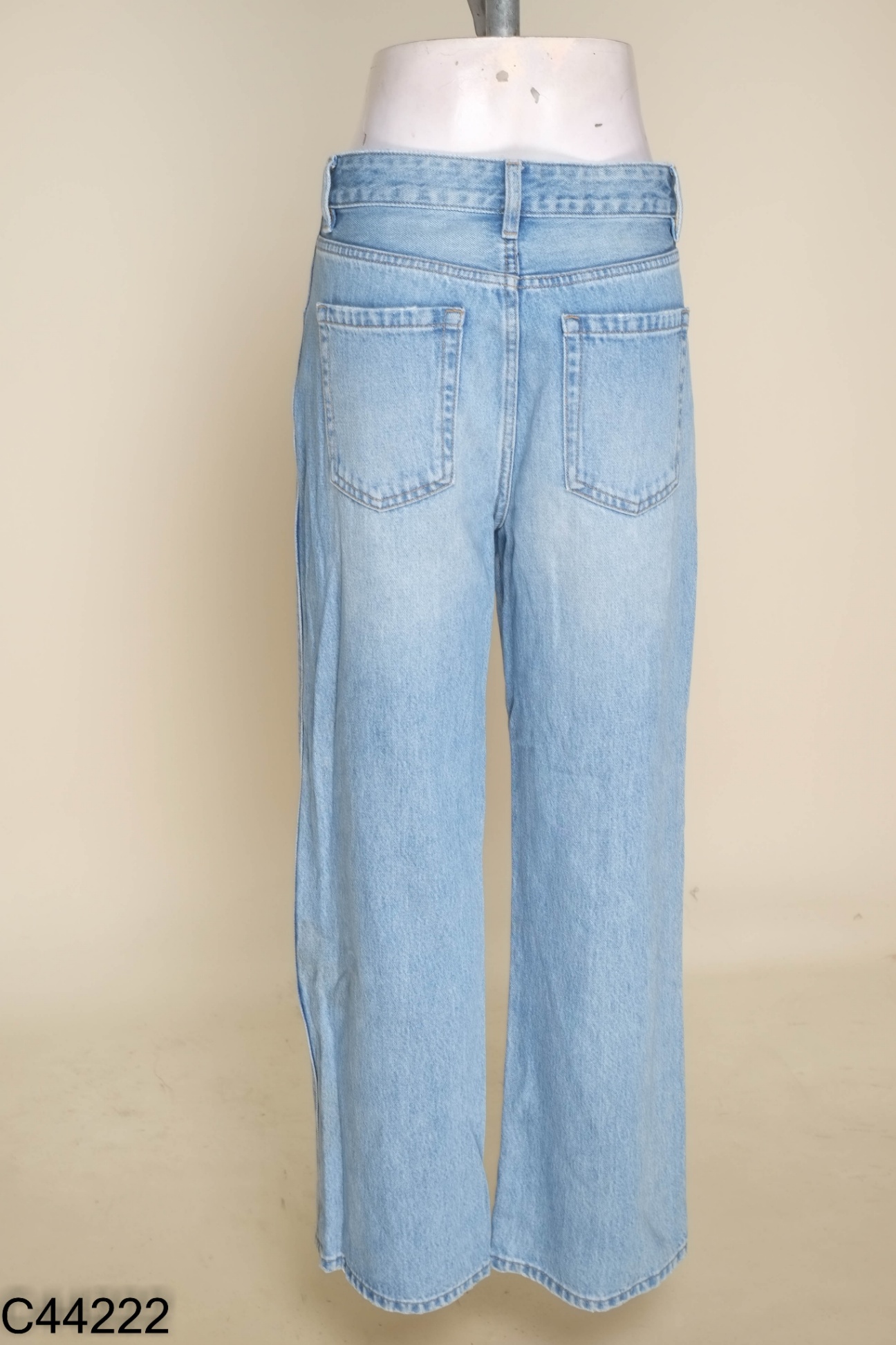 Quần PUSUMEDE jeans xanh nhạt ống rộng