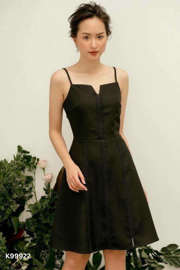 NEWTAG Váy OLV đen hai dây