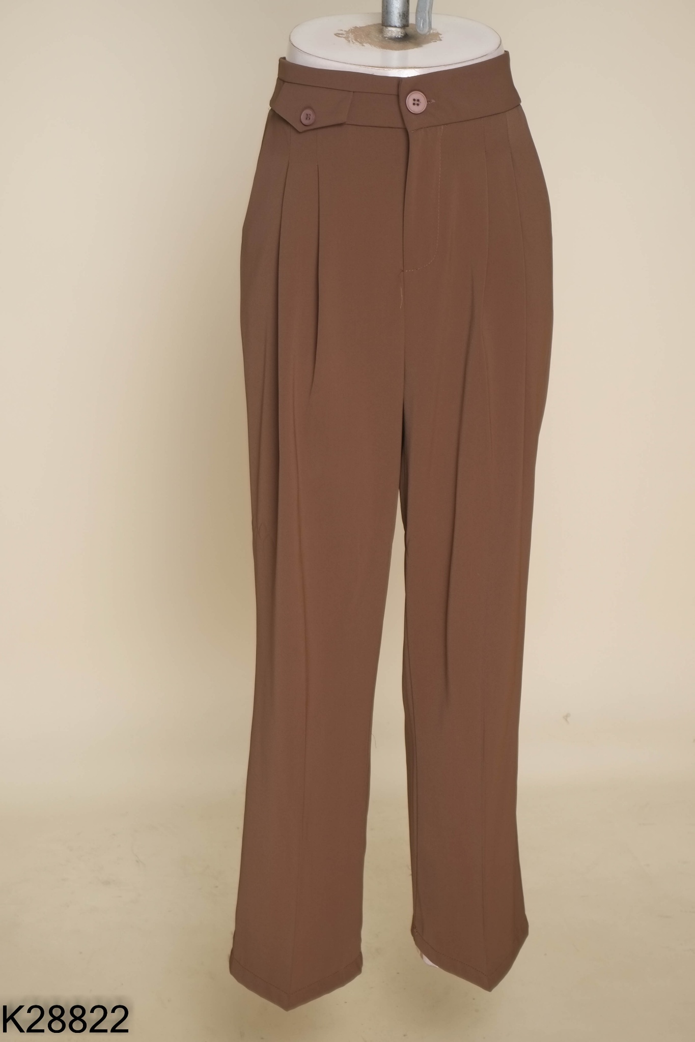 Quần culottes vải nâu đất