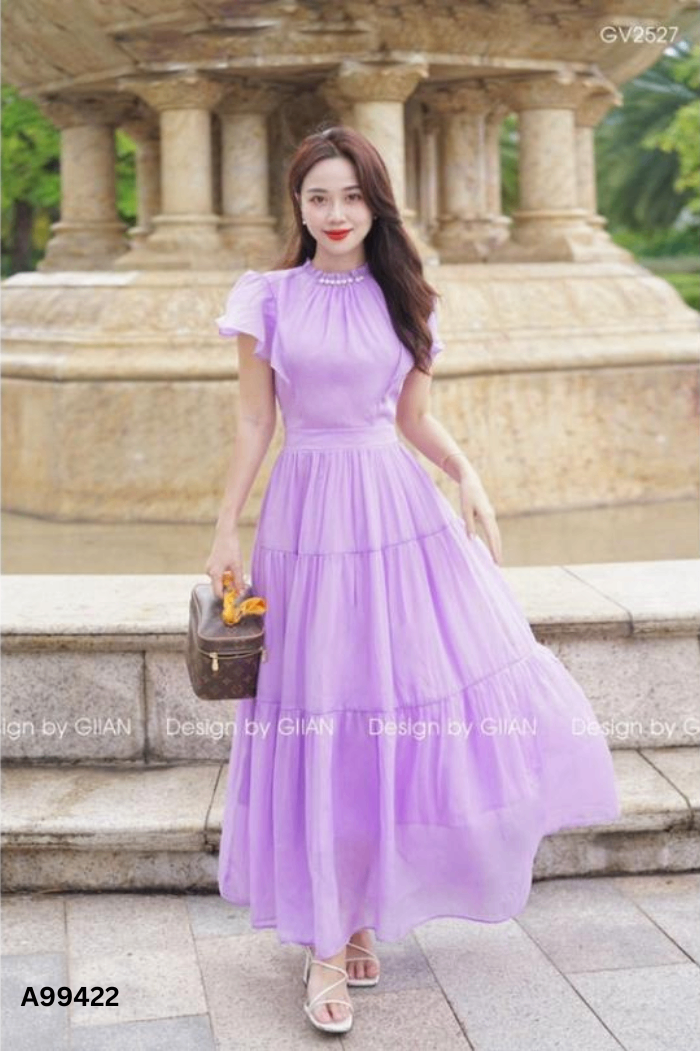 Váy voa tím GIIAN đính ngọc