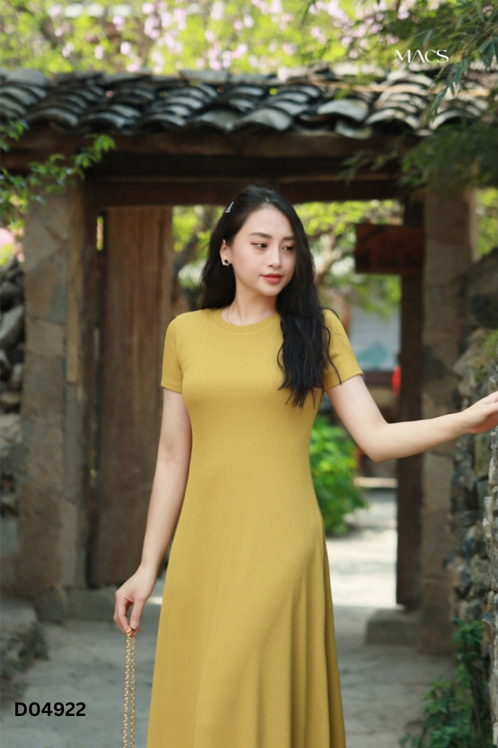Váy xanh trơn