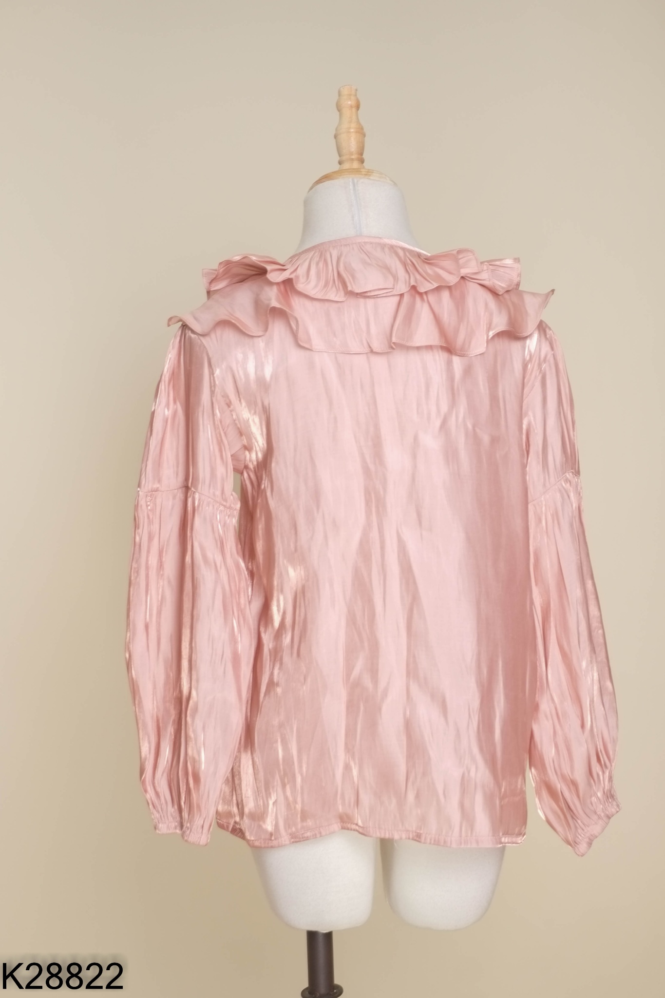 NEWTAG Áo LA CHOS organza hồng phối bèo