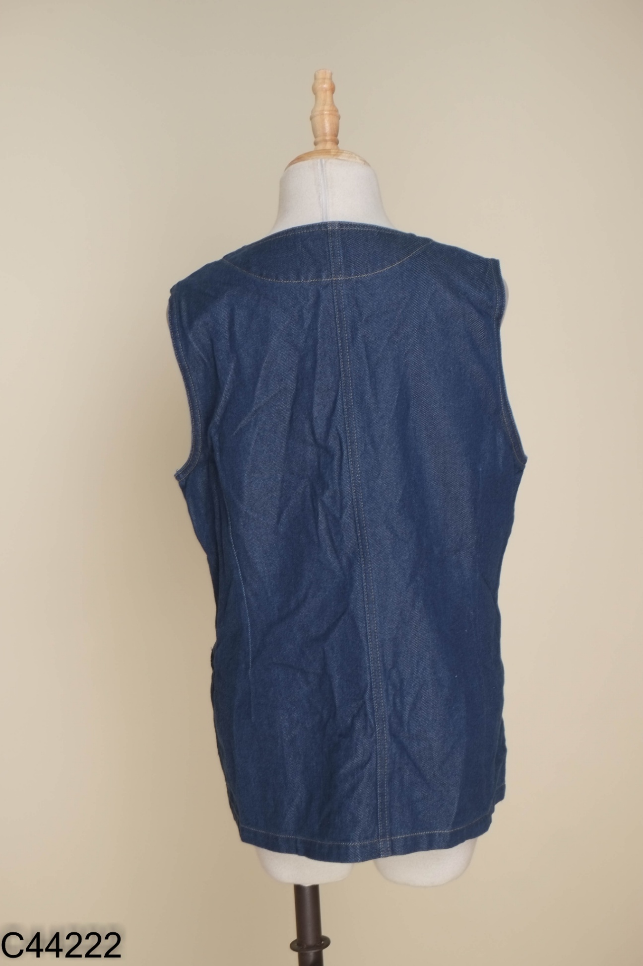 Áo gile jeans xanh