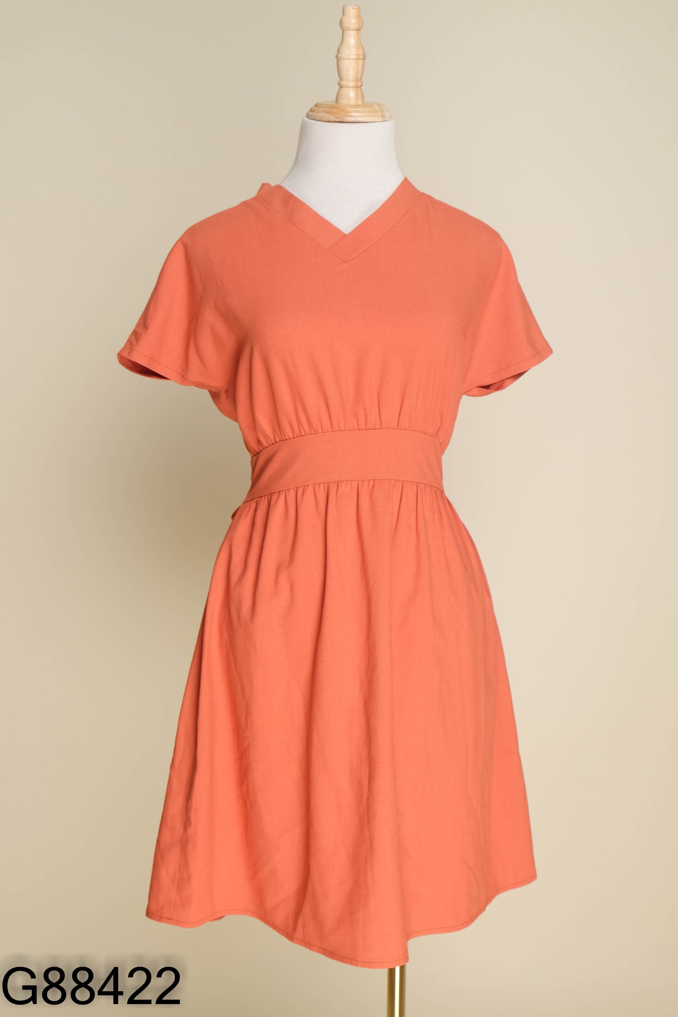 Váy cam đất EVA DRESS cổ V