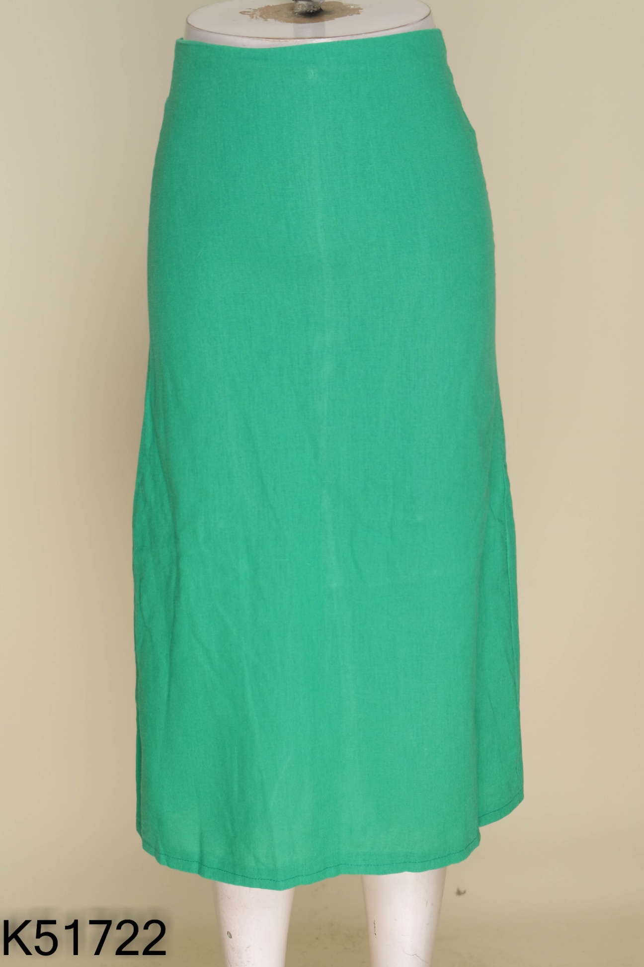 Chân váy linen xanh