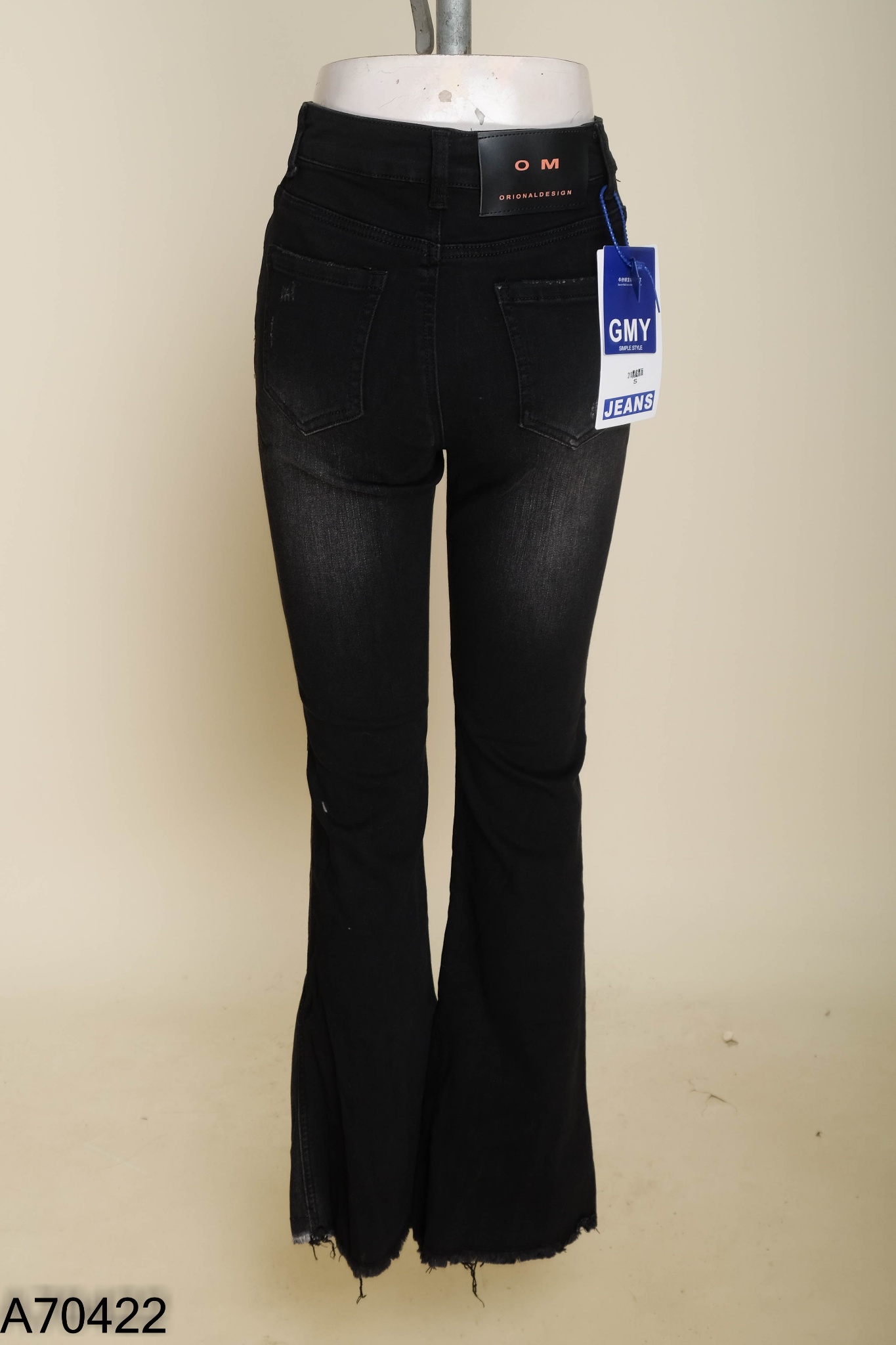 NEWTAG Quần jeans đen xám loang
