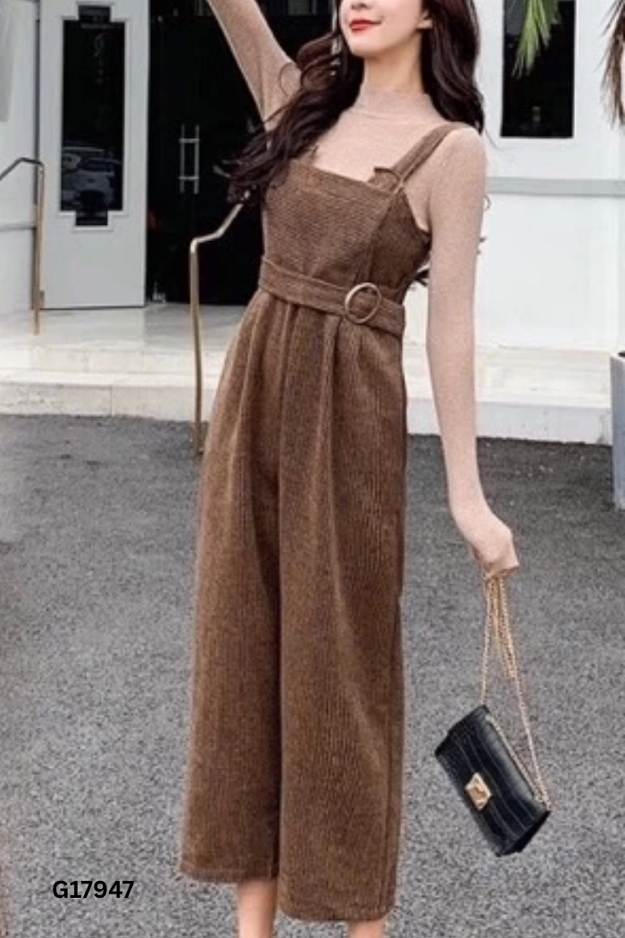 Jumpsuits nâu trơn