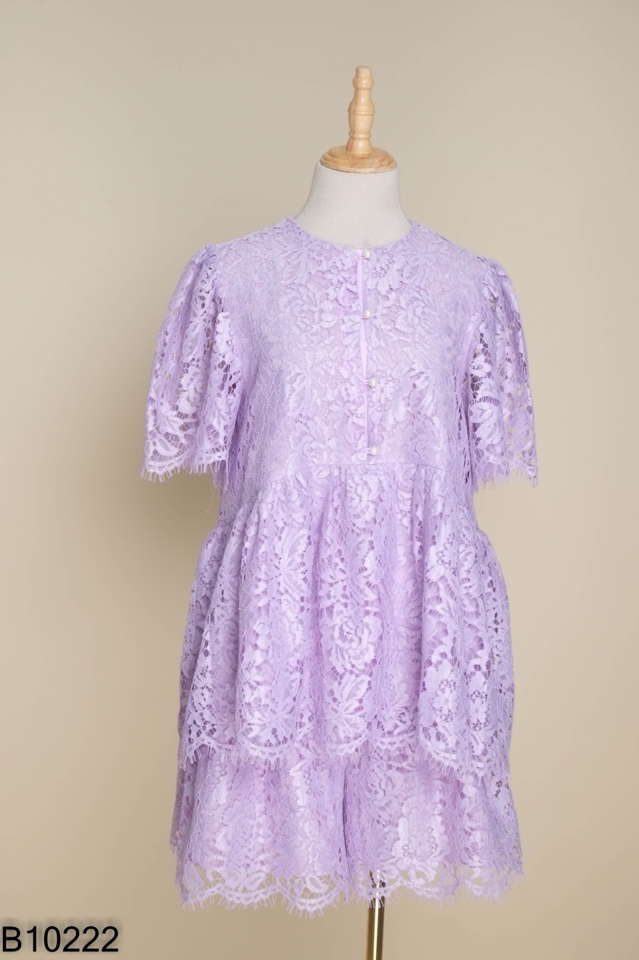 SET BỐNG Áo ren tím + quần short