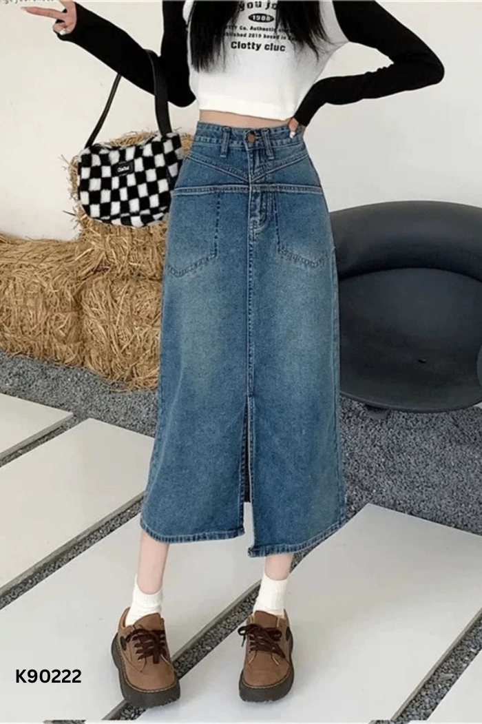 Chân váy jeans xanh