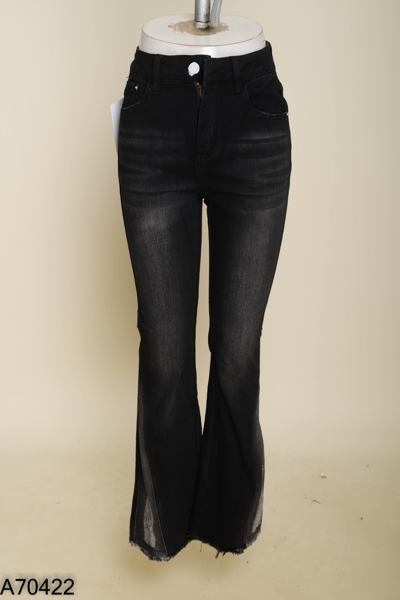 NEWTAG Quần jeans đen xám loang