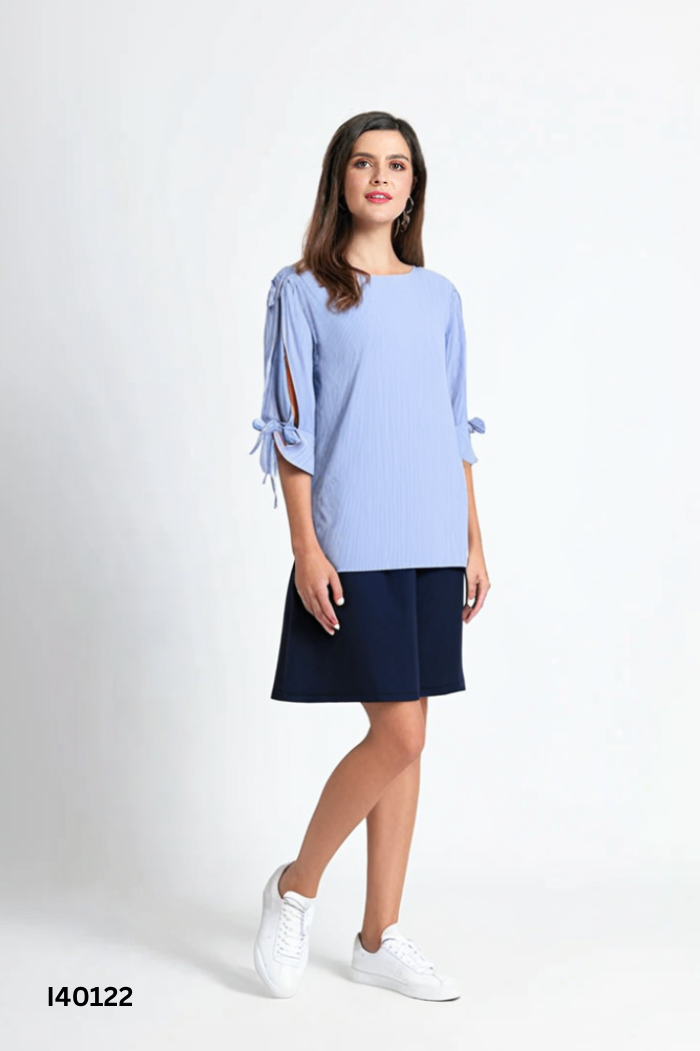 SET Áo xanh kẻ trắng + chân váy xanh than