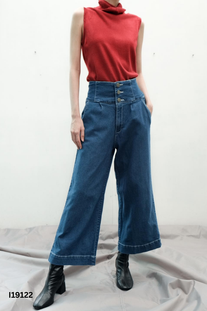 Quần jean xanh 3 khuy