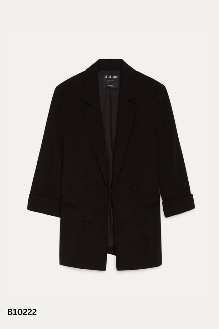 Blazer BERSHKA đen trơn