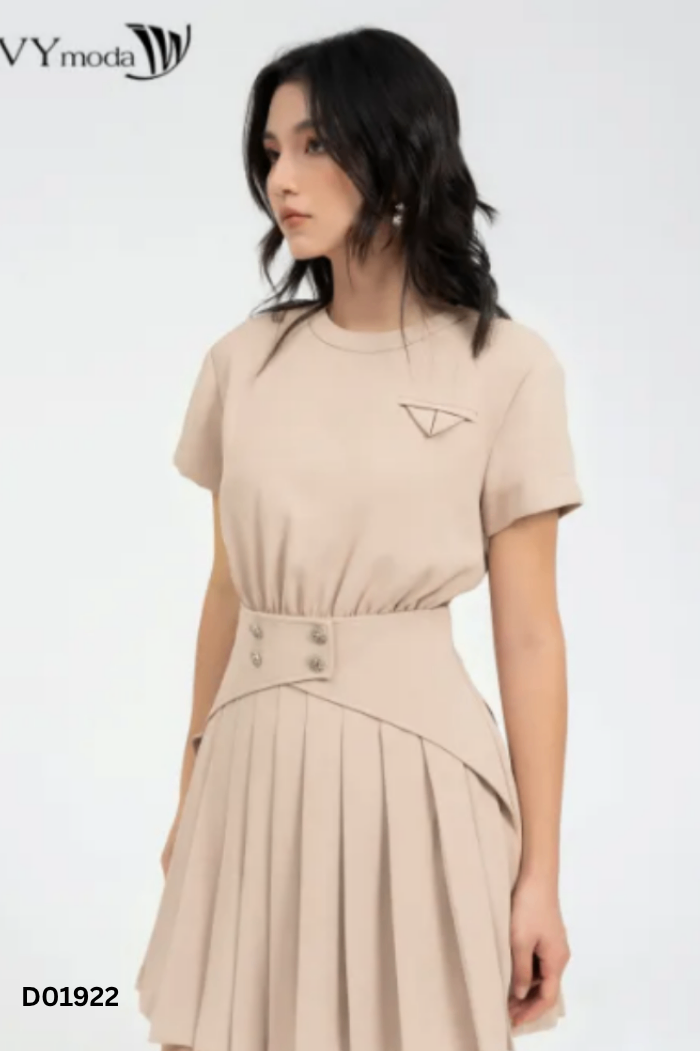 Váy be IVY MODA xếp ly phối cúc