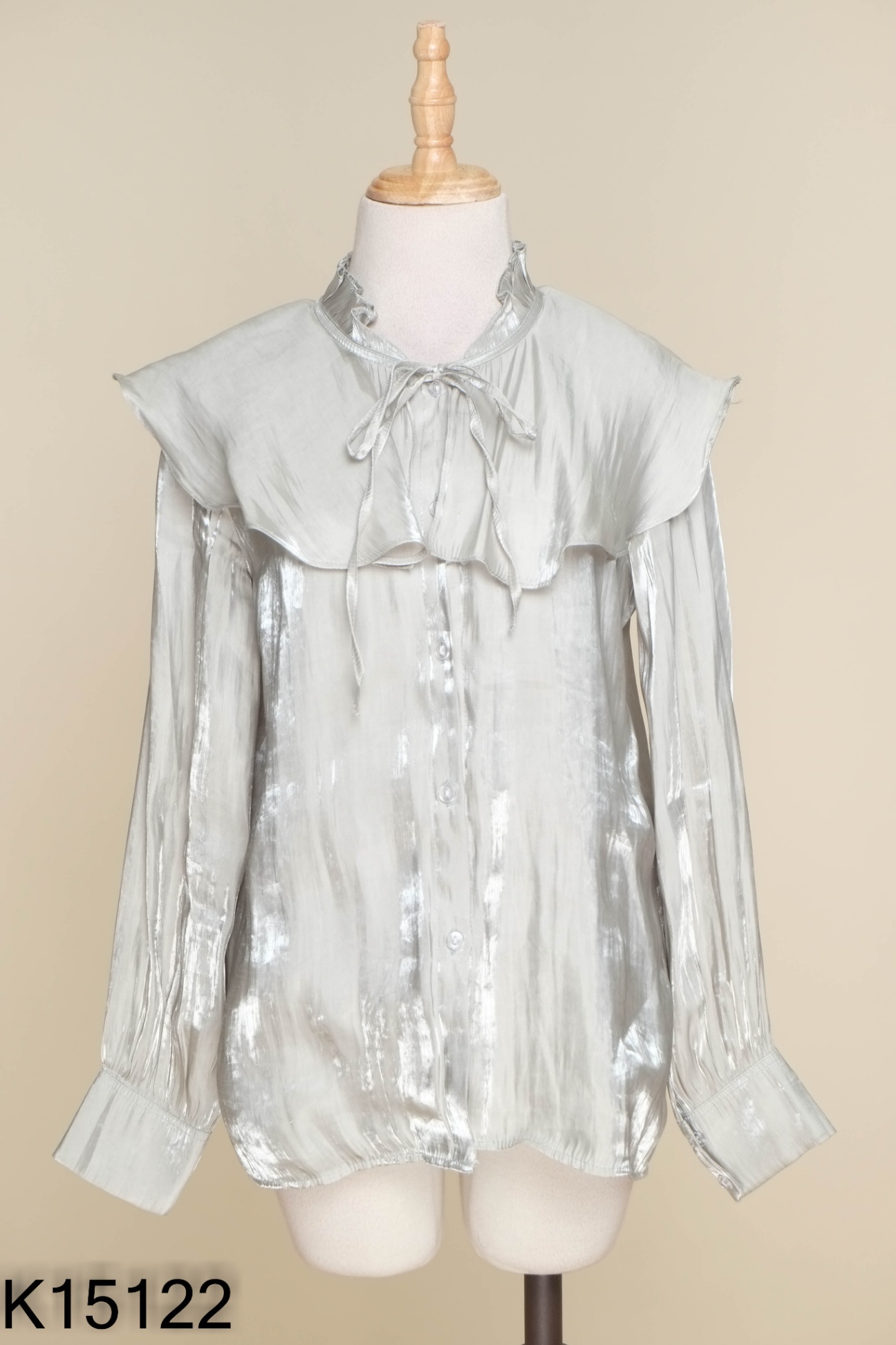 Áo organza xanh LAMIGO phối bèo