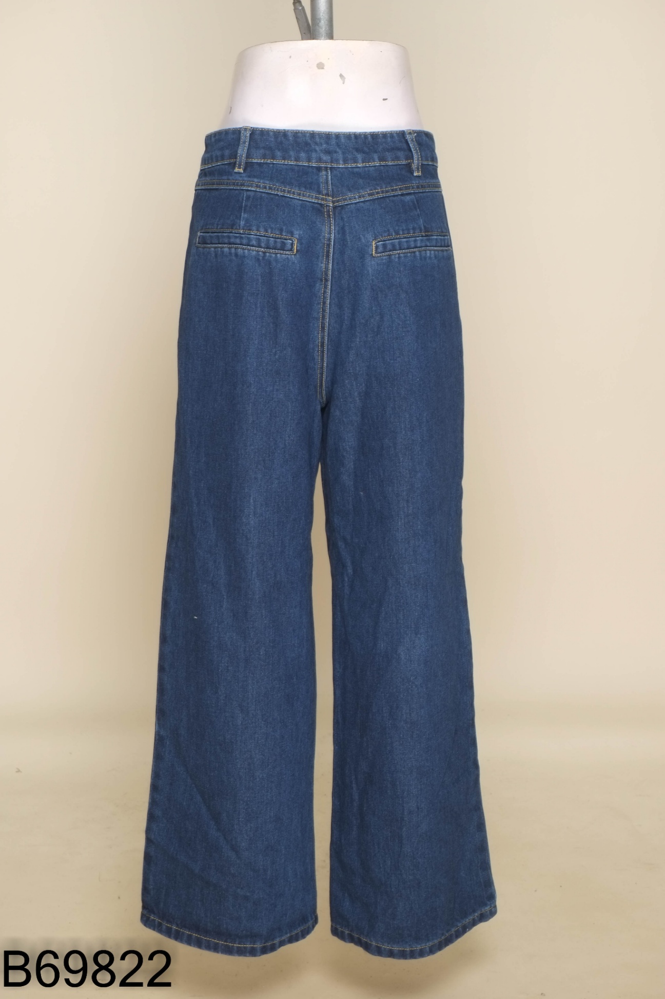 Quần culottes jeans xanh phối khuy QCCC