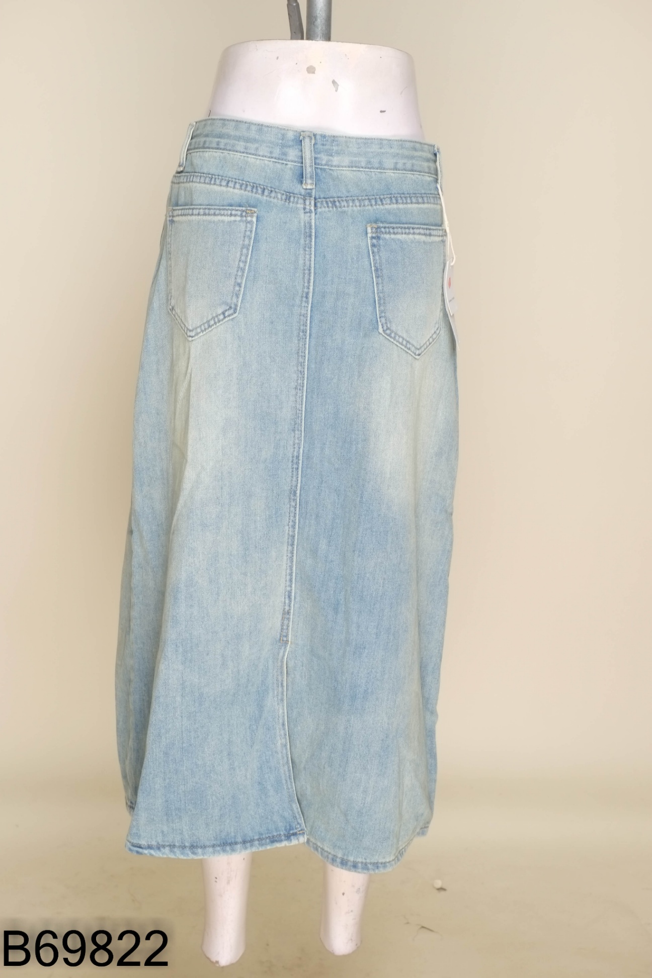 NEWTAG Chân váy jeans xanh nhạt