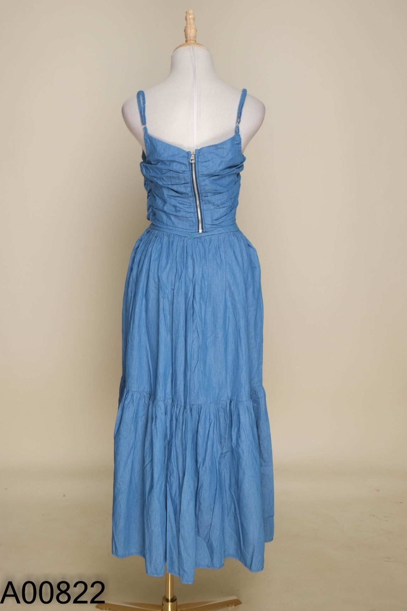 Set Áo hai dây jeans xanh + chân váy