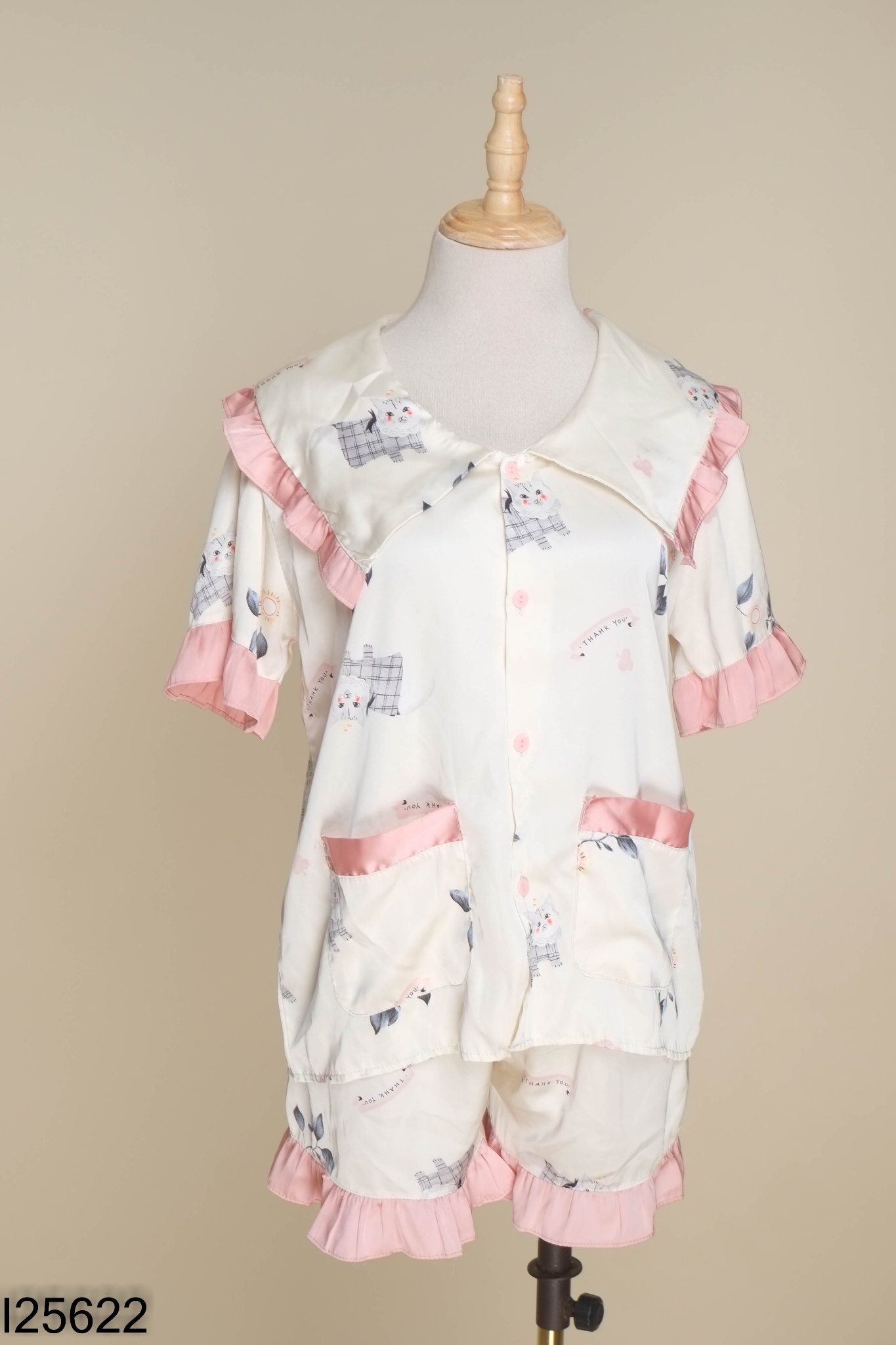 SET Đồ ngủ lụa be phối hồng