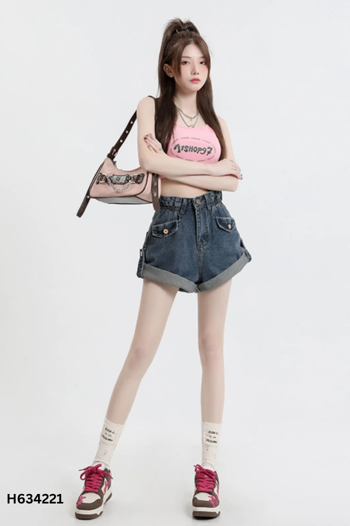 Quần shorts jeans xanh