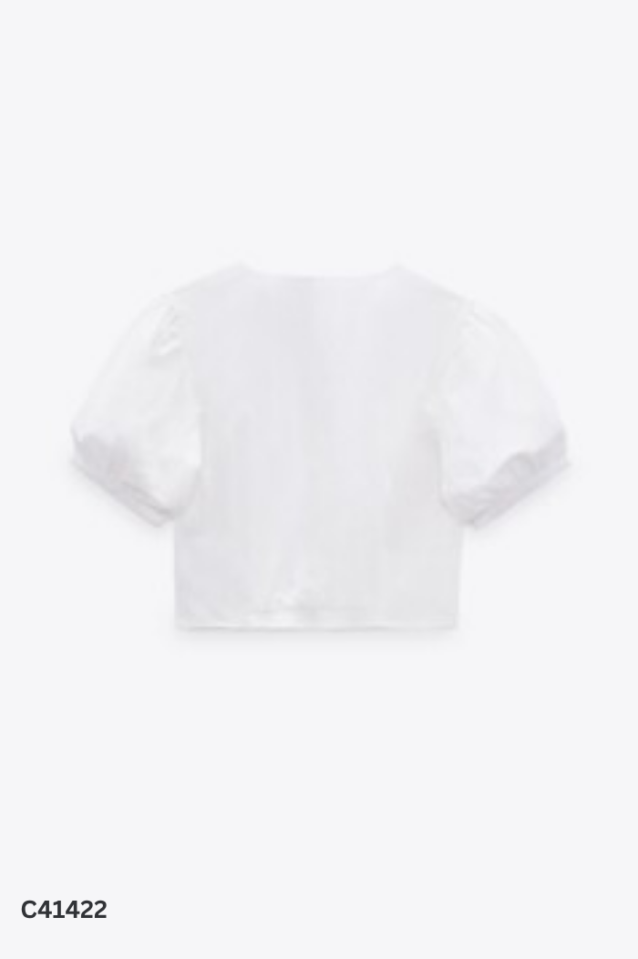 Áo trắng ZARA cúc đá tay phồng
