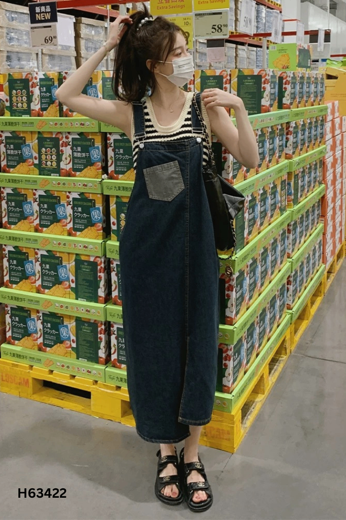 Váy yếm jeans xanh