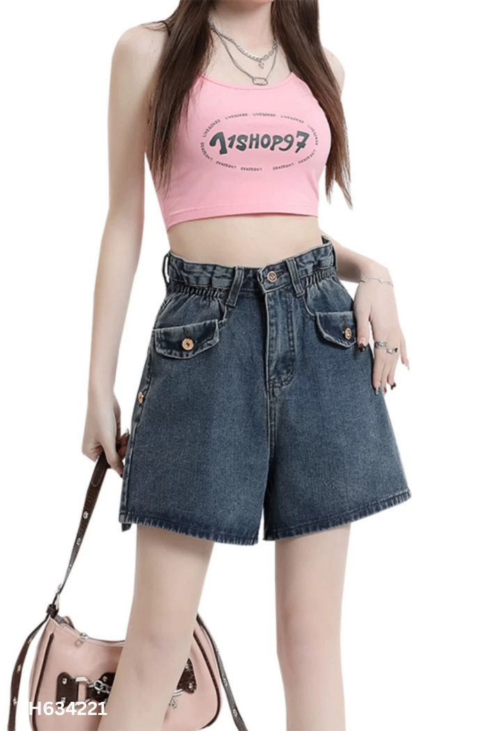 Quần shorts jeans xanh
