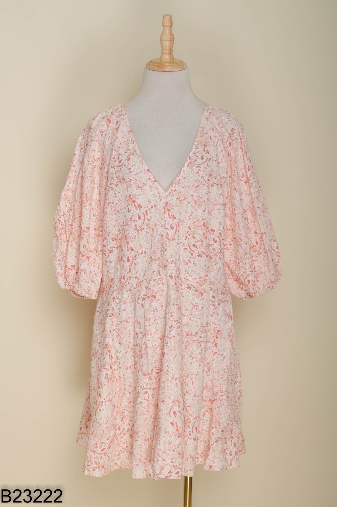NEWTAG Váy HM babydoll hồng hoạ tiết