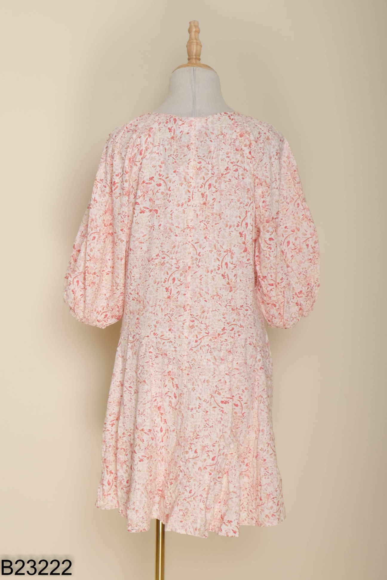 NEWTAG Váy HM babydoll hồng hoạ tiết
