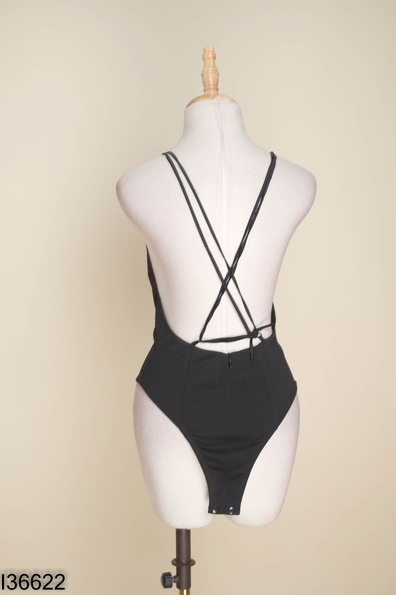 Bodysuit PHAM NGOC THANH đen phối dây