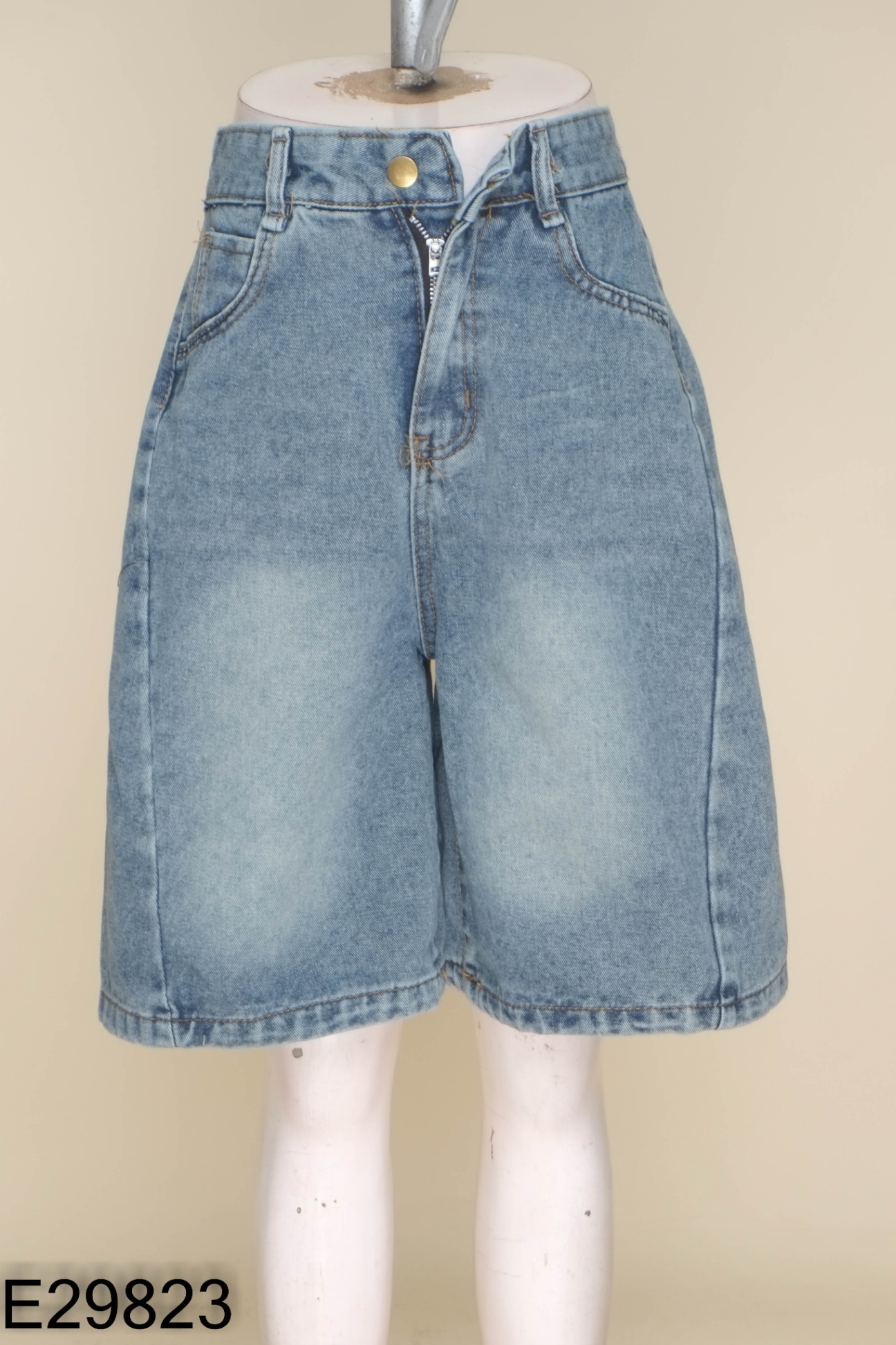 NEWTAG Quần jeans xanh cạp cao