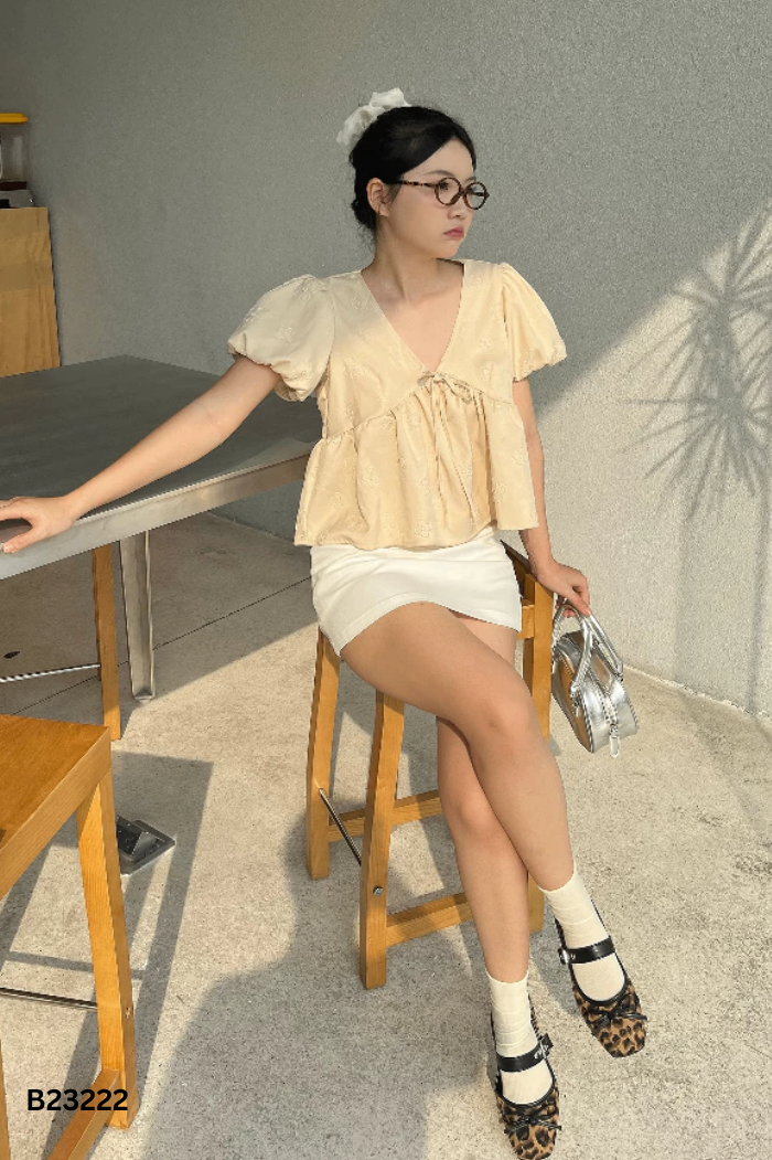 Áo FLOREAL babydoll be hoạ tiét hoa