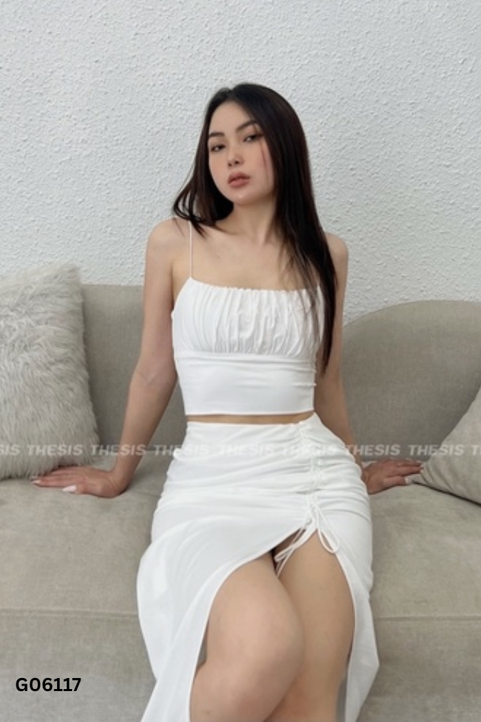 Áo THESIS trắng sữa hai dây
